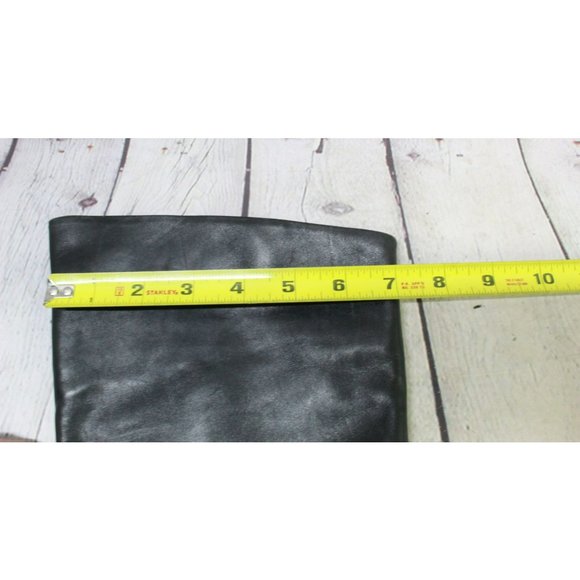 *Markon Black Leather Pull On Almond Toe Mid Calf Boots Size 9 Inches - Picture 7 of 9